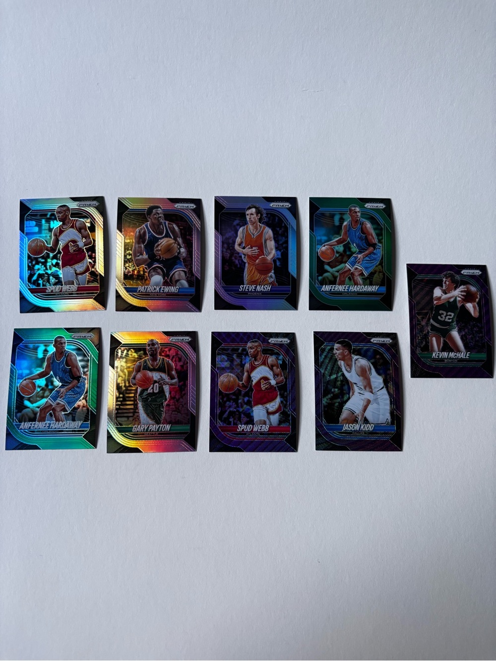 Panini Prizm NBA Legends 9-Card Lot Penny Hardaway Nash Payton Ewing Prizms